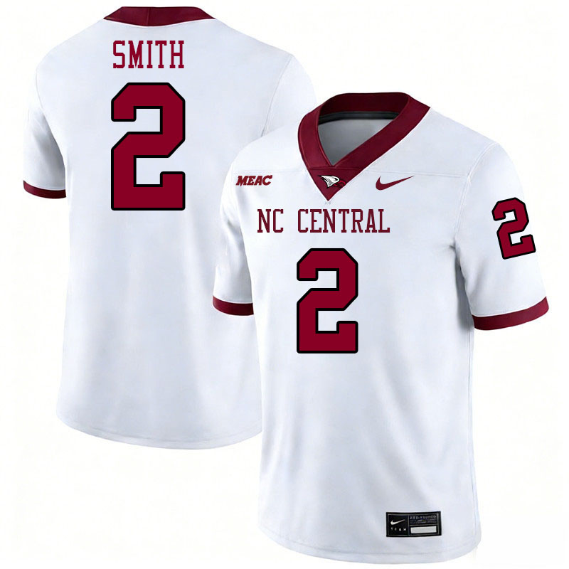 North Carolina Central Eagles #2 Ryan Smith College Football Jerseys,Uniforms Stitched-White